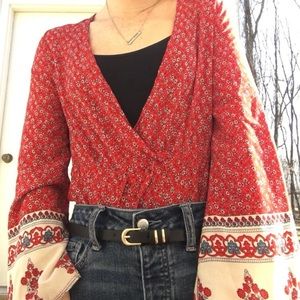 Floral floral romper size small red